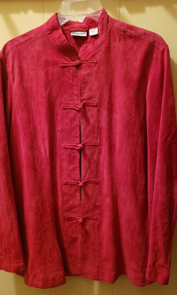 Red suede blazer